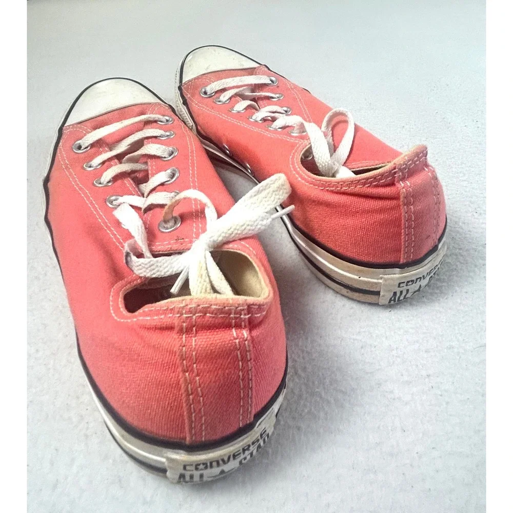 Converse All Star Sneakers Women 8 Coral Orange Classic Low Top Shoes